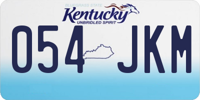 KY license plate 054JKM