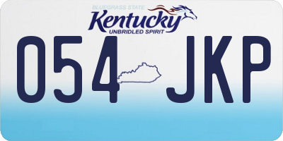 KY license plate 054JKP