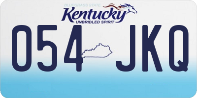 KY license plate 054JKQ