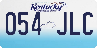 KY license plate 054JLC
