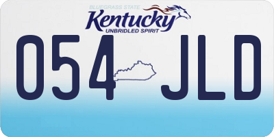 KY license plate 054JLD