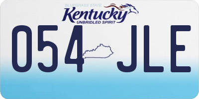 KY license plate 054JLE