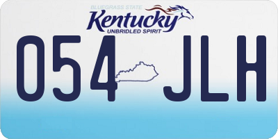 KY license plate 054JLH
