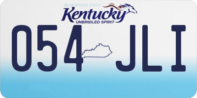 KY license plate 054JLI