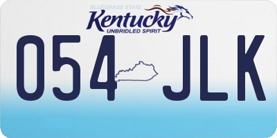 KY license plate 054JLK