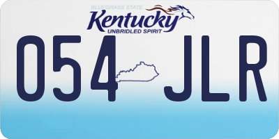 KY license plate 054JLR