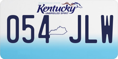 KY license plate 054JLW