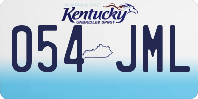 KY license plate 054JML