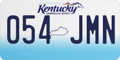 KY license plate 054JMN