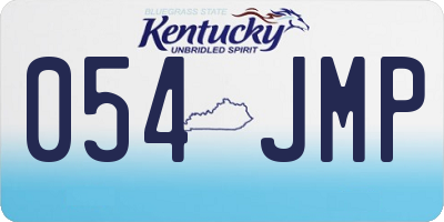 KY license plate 054JMP
