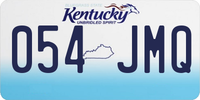 KY license plate 054JMQ