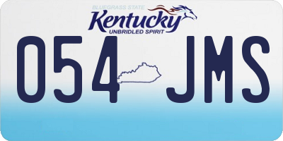 KY license plate 054JMS