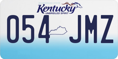 KY license plate 054JMZ