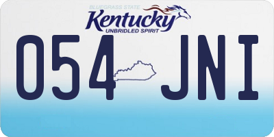 KY license plate 054JNI