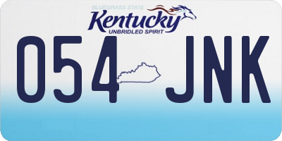 KY license plate 054JNK