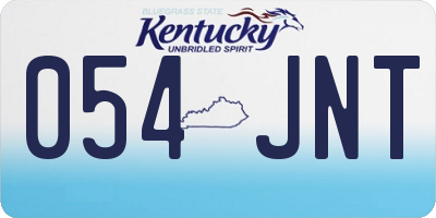 KY license plate 054JNT