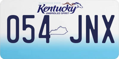 KY license plate 054JNX