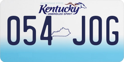 KY license plate 054JOG