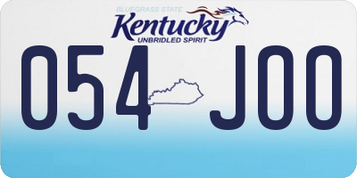 KY license plate 054JOO