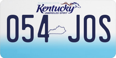 KY license plate 054JOS