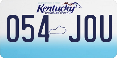 KY license plate 054JOU