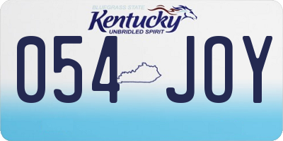 KY license plate 054JOY
