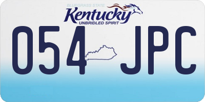 KY license plate 054JPC
