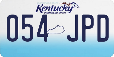 KY license plate 054JPD