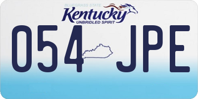 KY license plate 054JPE