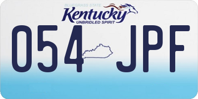 KY license plate 054JPF