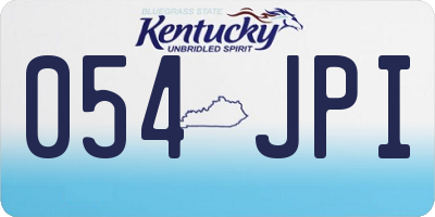 KY license plate 054JPI
