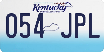 KY license plate 054JPL