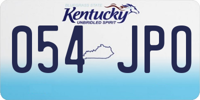 KY license plate 054JPO
