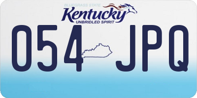 KY license plate 054JPQ