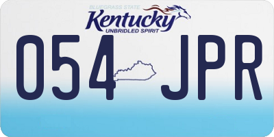 KY license plate 054JPR