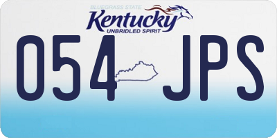 KY license plate 054JPS