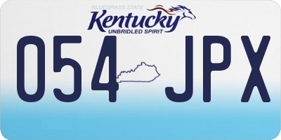 KY license plate 054JPX