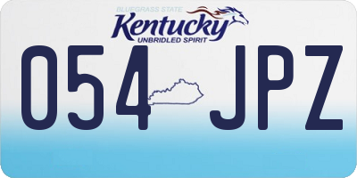 KY license plate 054JPZ
