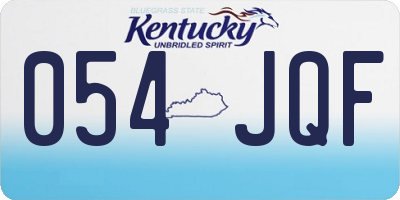 KY license plate 054JQF