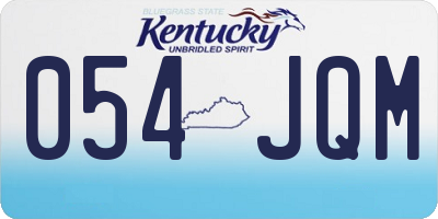 KY license plate 054JQM