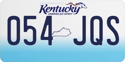 KY license plate 054JQS