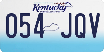 KY license plate 054JQV