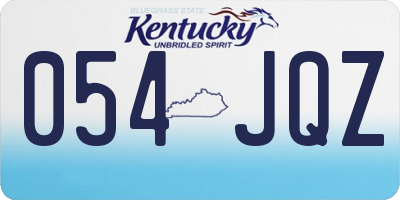 KY license plate 054JQZ
