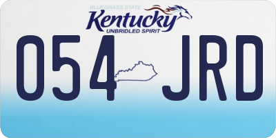KY license plate 054JRD