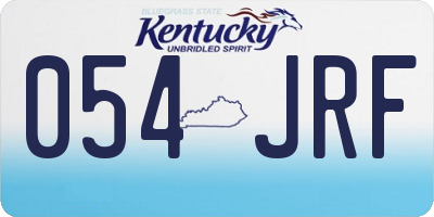 KY license plate 054JRF