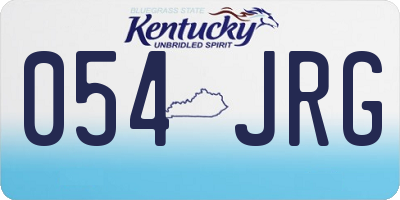 KY license plate 054JRG