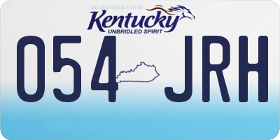 KY license plate 054JRH