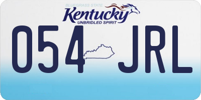 KY license plate 054JRL