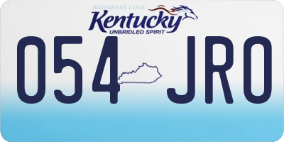 KY license plate 054JRO