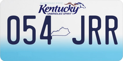 KY license plate 054JRR